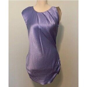 Lilac Poleci Silk Mini Dress Color Purple & Tan Size 2 Small Gorgeous Elegant